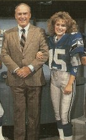Rhonda Porter with Chuck Knox Seattle Seahawks